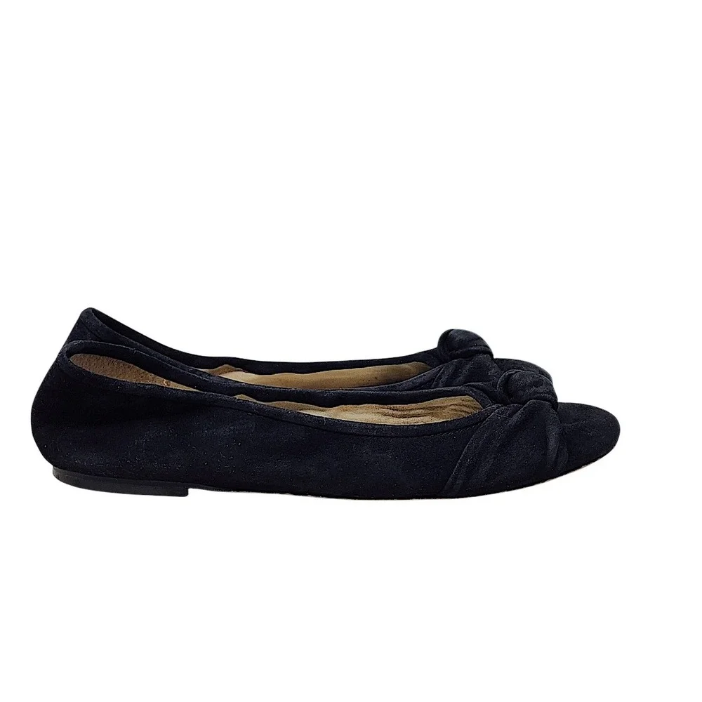 Sam Edelman Ballet Flat 10 Women Felicia Black Suede Knot Slip On Classic Chic